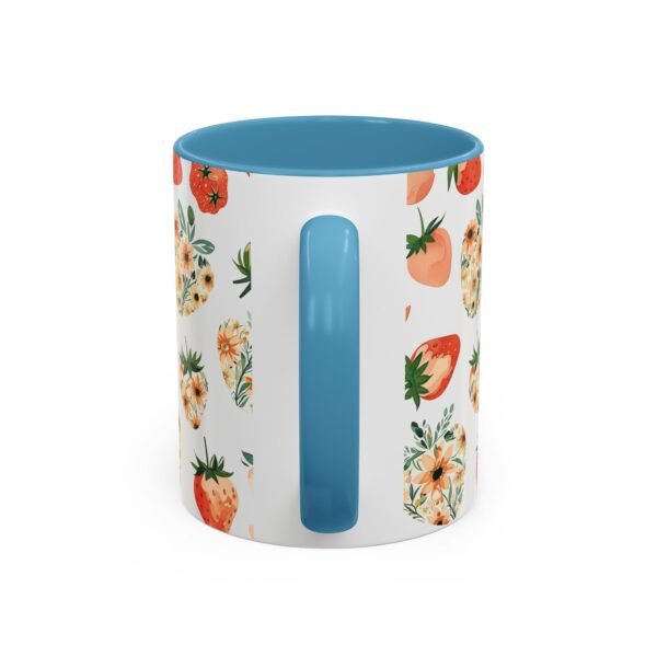 Floral Strawberry Accent Coffee Mug (11, 15oz) - Unique Gift for Nature Lovers, Botanical Mug, Gift for Gardeners, Pressed Flower Design, - Image 20