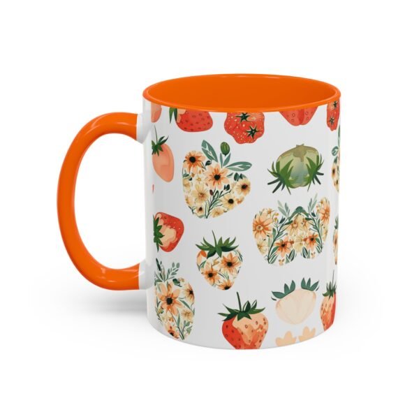 Floral Strawberry Accent Coffee Mug (11, 15oz) - Unique Gift for Nature Lovers, Botanical Mug, Gift for Gardeners, Pressed Flower Design, - Image 23