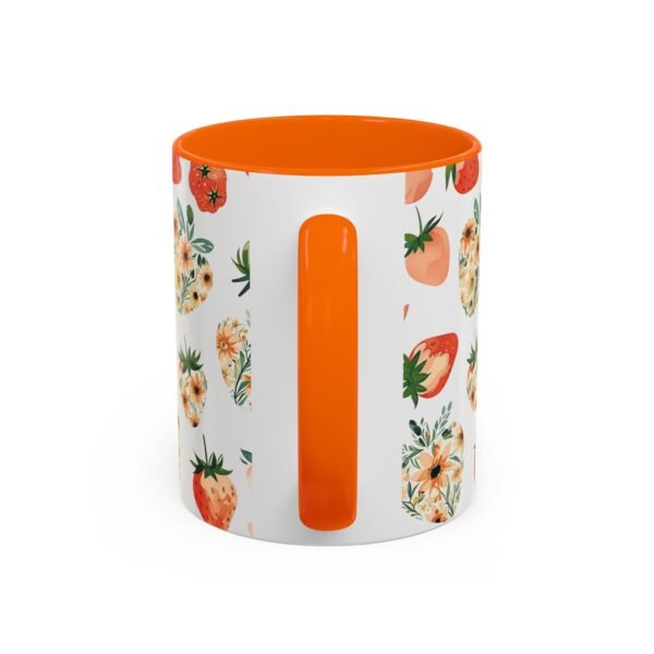 Floral Strawberry Accent Coffee Mug (11, 15oz) - Unique Gift for Nature Lovers, Botanical Mug, Gift for Gardeners, Pressed Flower Design, - Image 24