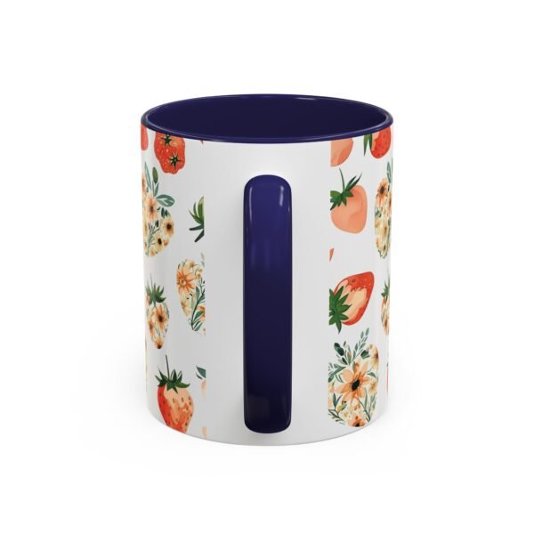 Floral Strawberry Accent Coffee Mug (11, 15oz) - Unique Gift for Nature Lovers, Botanical Mug, Gift for Gardeners, Pressed Flower Design, - Image 8