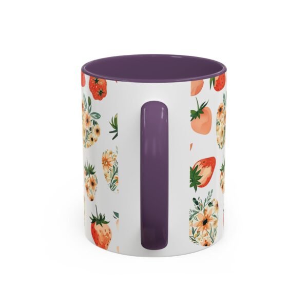 Floral Strawberry Accent Coffee Mug (11, 15oz) - Unique Gift for Nature Lovers, Botanical Mug, Gift for Gardeners, Pressed Flower Design, - Image 28