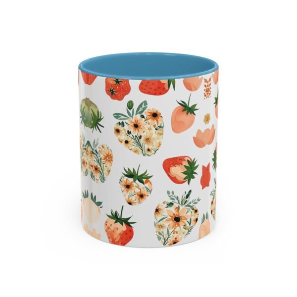 Floral Strawberry Accent Coffee Mug (11, 15oz) - Unique Gift for Nature Lovers, Botanical Mug, Gift for Gardeners, Pressed Flower Design, - Image 17