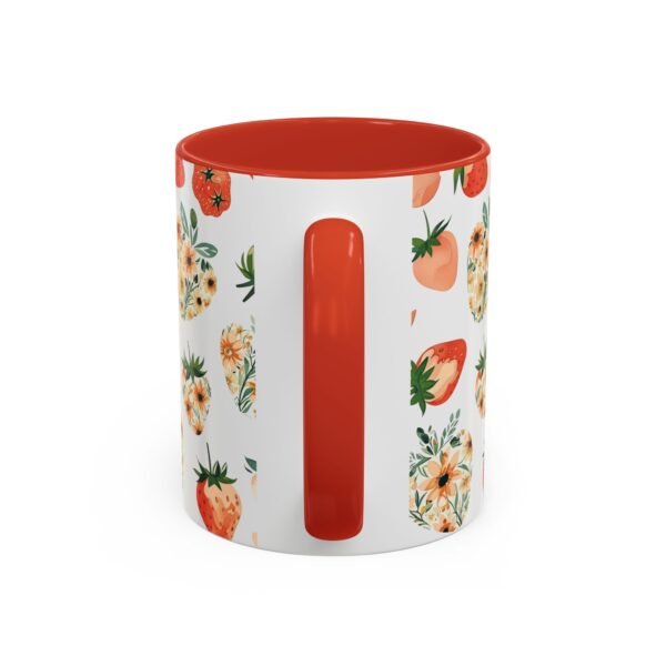 Floral Strawberry Accent Coffee Mug (11, 15oz) - Unique Gift for Nature Lovers, Botanical Mug, Gift for Gardeners, Pressed Flower Design, - Image 16