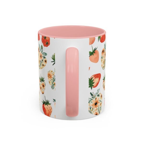 Floral Strawberry Accent Coffee Mug (11, 15oz) - Unique Gift for Nature Lovers, Botanical Mug, Gift for Gardeners, Pressed Flower Design, - Image 12
