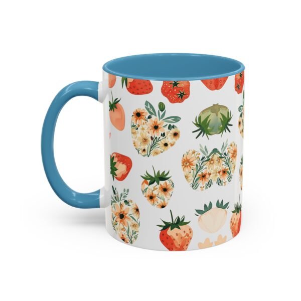 Floral Strawberry Accent Coffee Mug (11, 15oz) - Unique Gift for Nature Lovers, Botanical Mug, Gift for Gardeners, Pressed Flower Design, - Image 19