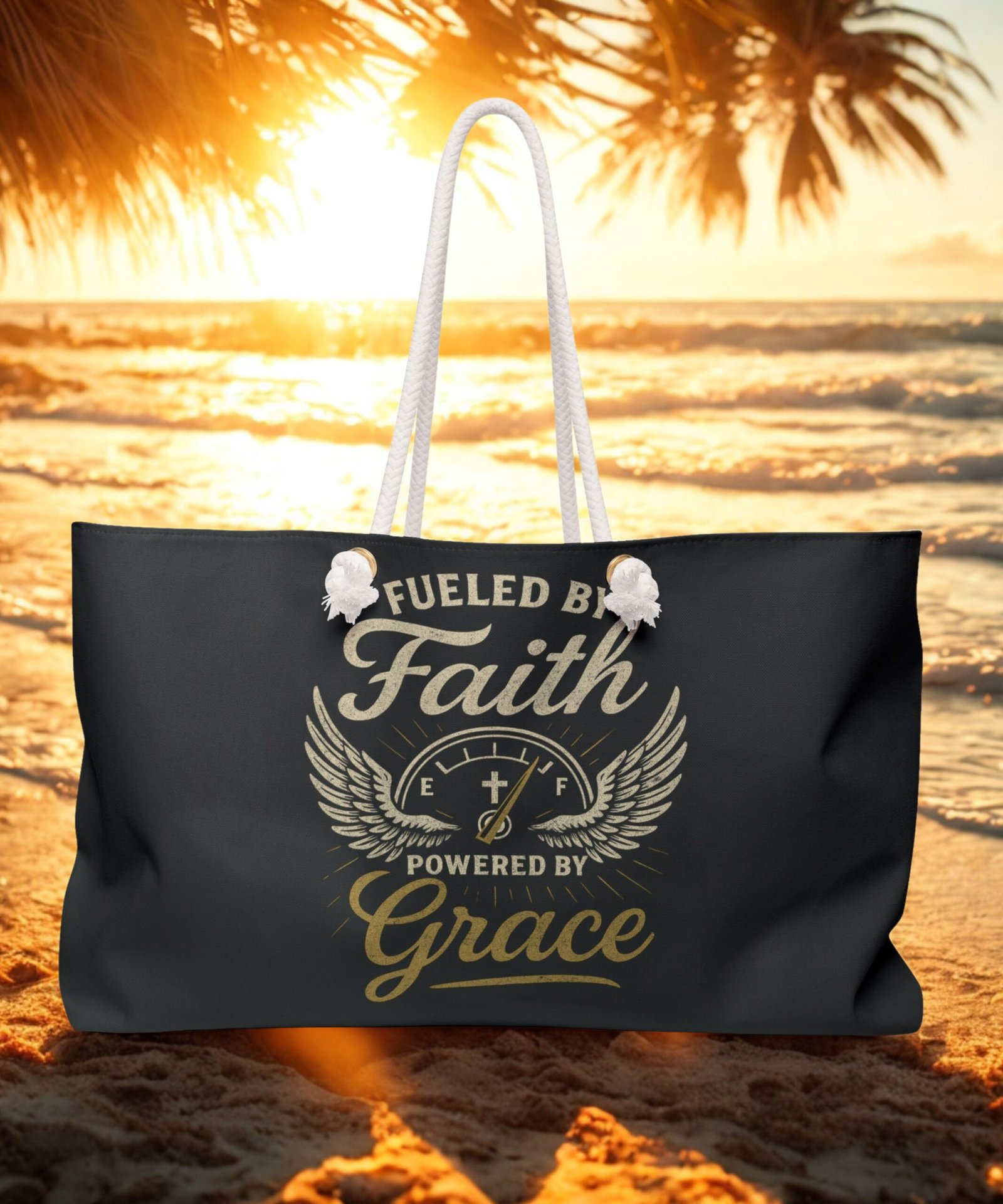 Weekender Bag with Fueled by Faith, Powered by Grace Design - Image 3