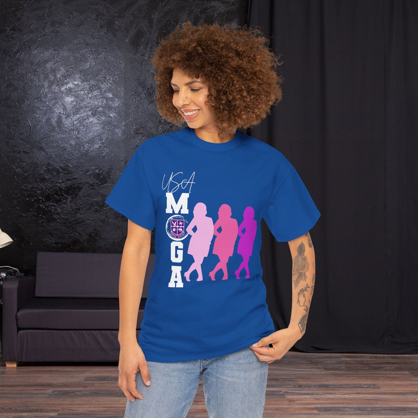 MOGA USA Branded Unisex Heavy Cotton Tee, Graphic Tee, Logo Tee, Patriotic Tee, American Pride Shirt, Vintage Style Shirt - Image 11